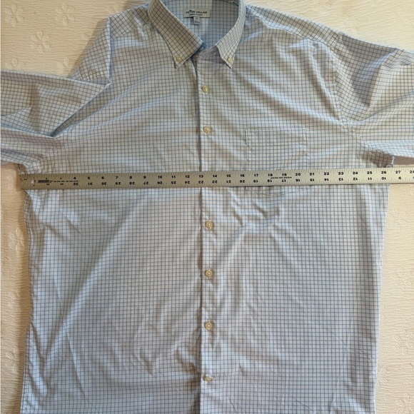 Peter Millar Summer Comfort button down shirt blue white size XL - Picture 6 of 10